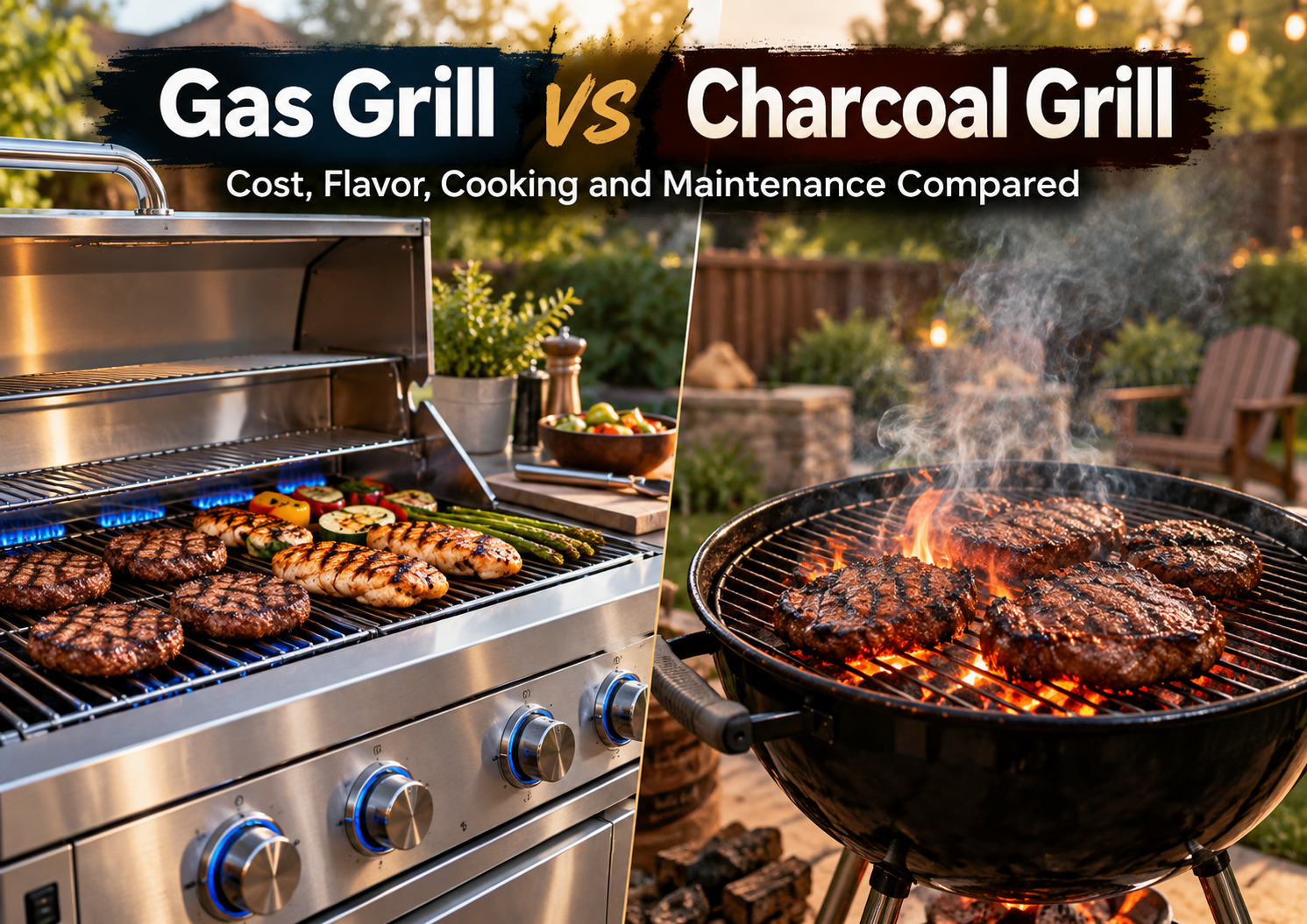 Gas Grill vs Charcoal Grill: Cost, Flavor, Cooking and Maintenance Compared