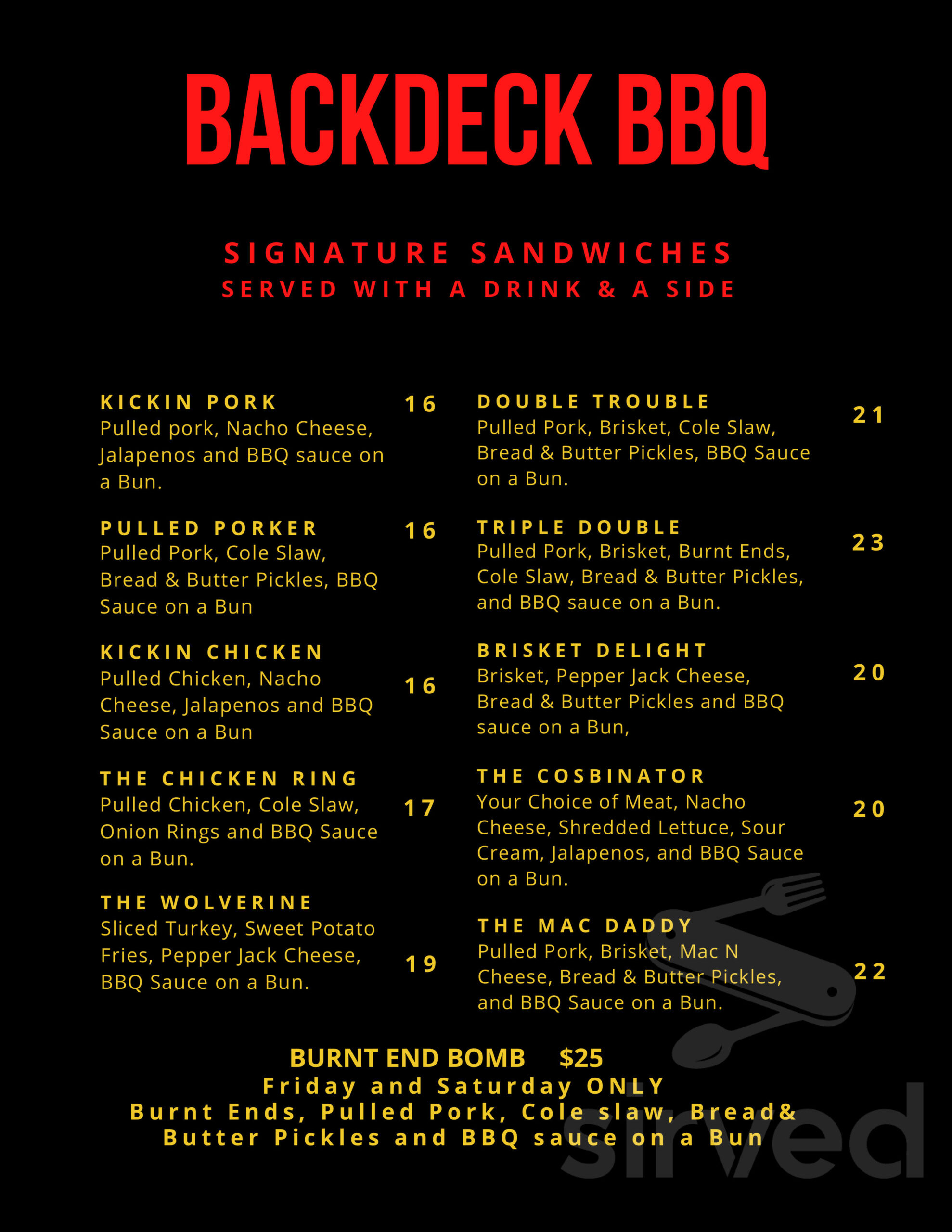 Backdeck Menu